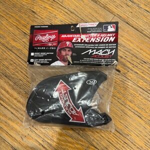 Rawlings Mach Baseball Helmet Extension Jaw Guard Left Hand Hitter Black NEW